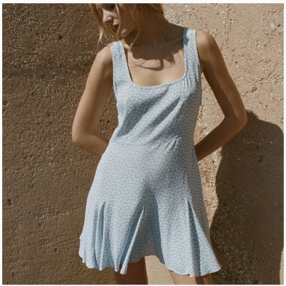 NWT DÔEN Porto Mini Dress Cerulean Hillside Bloom